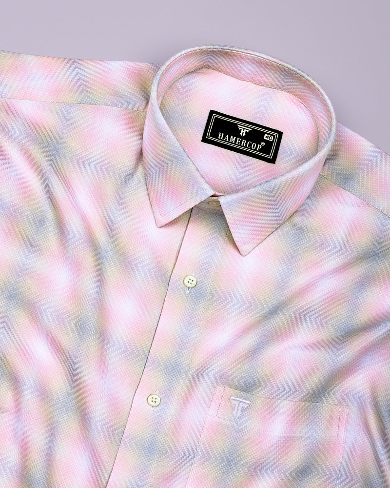 Lurean Pink With Multicolor Shades Premium Giza Shirt