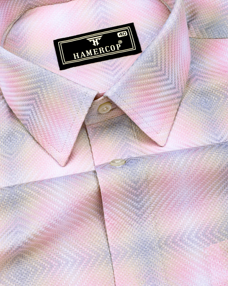 Lurean Pink With Multicolor Shades Premium Giza Shirt
