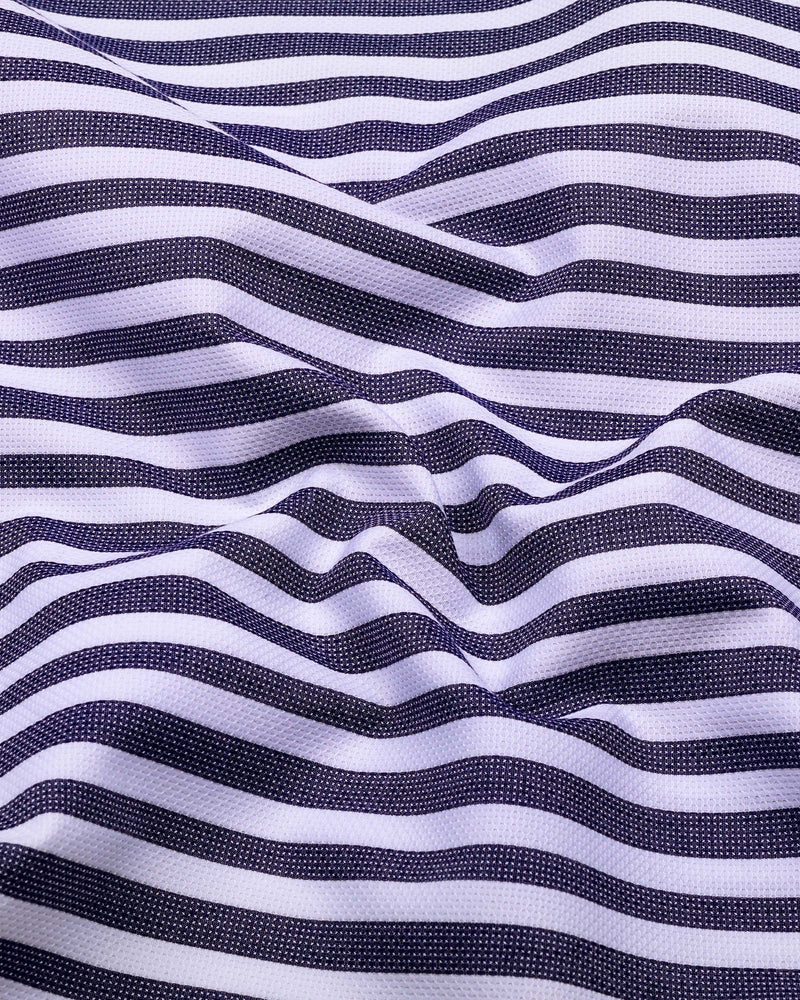 Trion Blue With White Stripe Dobby Designer Shirt