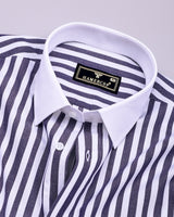 Trion Blue With White Stripe Dobby Designer Shirt