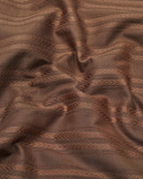 Chocolate Brown Self Stripe Dobby Cotton Shirt Style Kurta