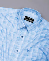 Classic Blue Check Giza Cotton Shirt