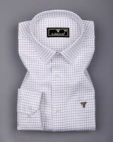 Milora White With Brown Check Premium Giza Shirt