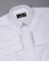 Milora White With Brown Check Premium Giza Shirt