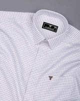 Milora White With Brown Check Premium Giza Shirt