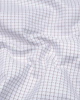 Milora White With Brown Check Premium Giza Shirt