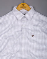Milora White With Brown Check Premium Giza Shirt