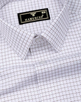 Milora White With Brown Check Premium Giza Shirt