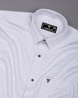 Milora White With Black Check Premium Giza Shirt