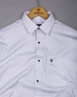 Milora White With Black Check Premium Giza Shirt