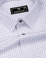 Milora White With Black Check Premium Giza Shirt