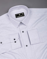 Milora White With Black Check Premium Giza Shirt