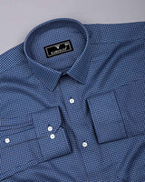 Morlen Blue With Gray Jacquard Giza Shirt