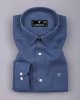 Morlen Blue With Gray Jacquard Giza Shirt