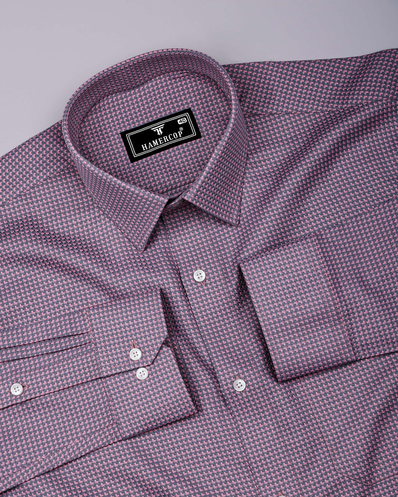 Pink Giza Shirt with Gray Jacquard Texture – Hamercop