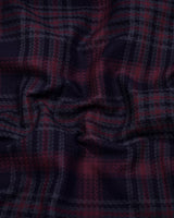 Sycra Beet Red With Blue Dobby Check Cotton Shirt