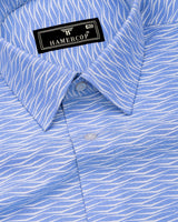 Albania SkyBlue Printed Seersucker Dobby Cotton Shirt