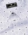 Velmor White With Black Printed Cotton Shirt