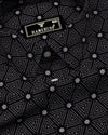 Velmor Black With White Printed Cotton Shirt