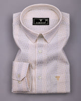 Jasper Cream With White Dobby Textured Cotton Shirt