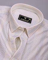 Jasper Cream With White Dobby Textured Cotton Shirt