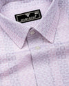 Jasper Pink With White Dobby Textured Cotton Shirt