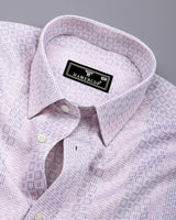Jasper Pink With White Dobby Textured Cotton Shirt
