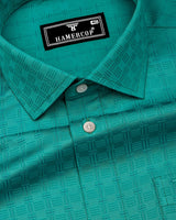 Elva Valley Green Jacquard Premium Giza Shirt