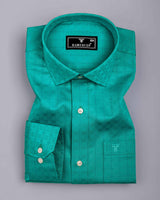 Elva Valley Green Jacquard Premium Giza Shirt