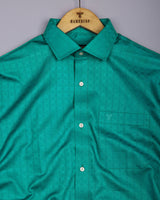 Elva Valley Green Jacquard Premium Giza Shirt