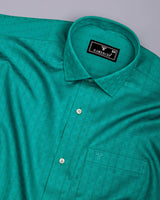 Elva Valley Green Jacquard Premium Giza Shirt