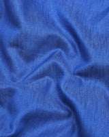 Fynor Blue Linen Cotton Solid Shirt