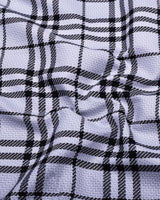 Dravon White With Black Dobby Check Premium Giza Shirt