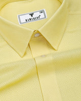 Superior Yellow Dobby Textured Formal Cotton Shirt