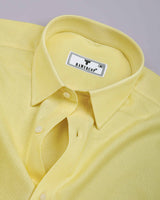 Superior Yellow Dobby Textured Formal Cotton Shirt
