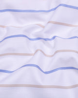 Kynor blue With Cream Stripe Premium Giza Shirt