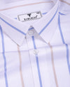 Kynor blue With Cream Stripe Premium Giza Shirt
