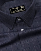 Stormlight Blue Houndstooth Check Premium Cotton Shirt
