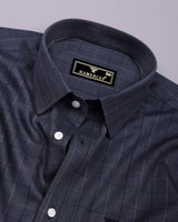 Stormlight Blue Houndstooth Check Premium Cotton Shirt