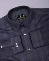 Stormlight Blue Houndstooth Check Premium Cotton Shirt