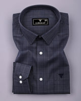 Stormlight Blue Houndstooth Check Premium Cotton Shirt