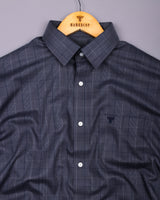 Stormlight Blue Houndstooth Check Premium Cotton Shirt