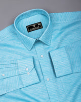 Calrix Aqua Blue Linen Cotton Shirt