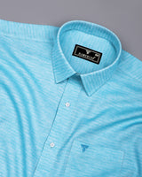 Calrix Aqua Blue Linen Cotton Shirt