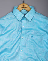 Calrix Aqua Blue Linen Cotton Shirt