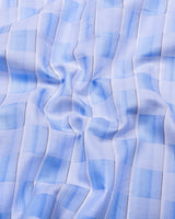 Cynor Blue With White Check Premium Giza Shirt