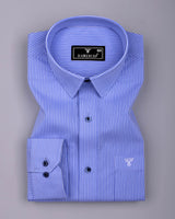 Harbor Blue With White Stripe Cotton Shirt