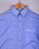 Harbor Blue With White Stripe Cotton Shirt
