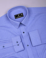 Harbor Blue With White Stripe Cotton Shirt