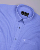 Harbor Blue With White Stripe Cotton Shirt